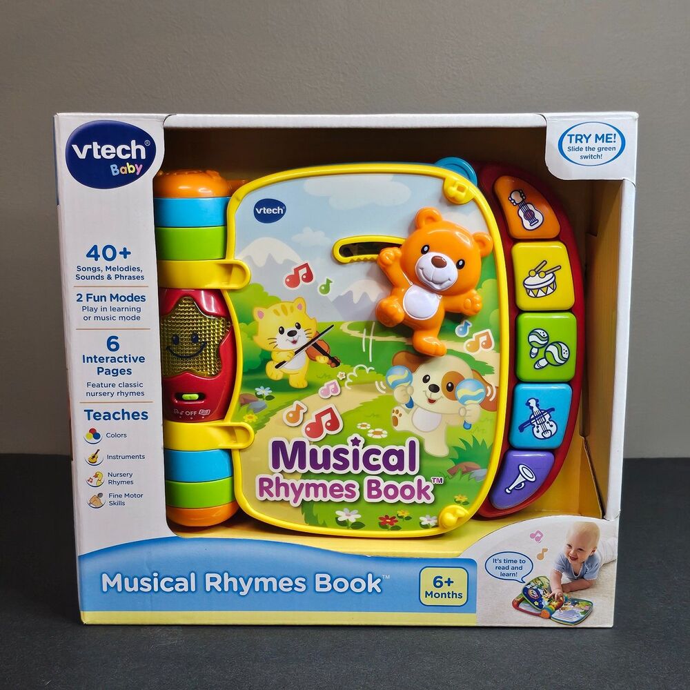 NIB Vtech Baby Musical Rhymes Book Interactive Songs Melodies Teaching